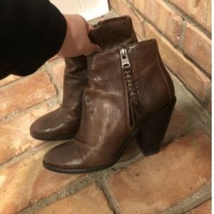 ALL SAINTS FULL BLACK LEATHER ANKLE BOOTS UK 7 EU